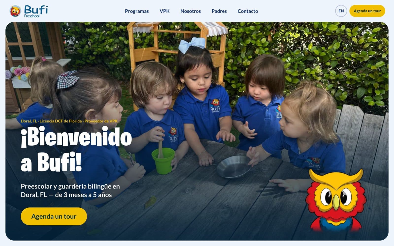 Bufi Preschool Website: Spanish site: the school's own copy, not machine translation