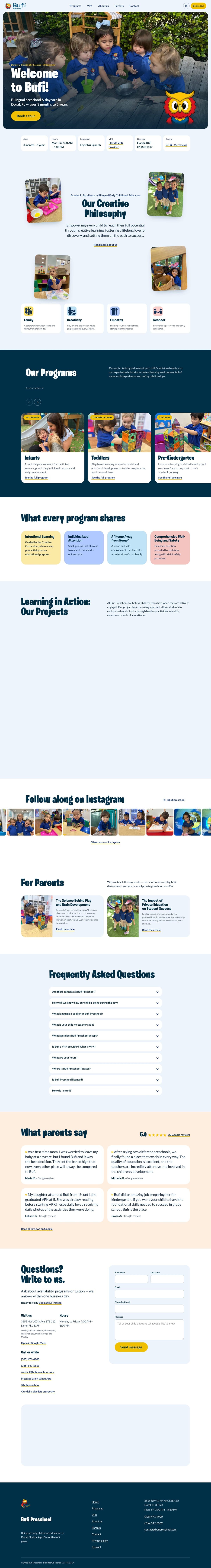 Bufi Preschool Website: After: bufipreschool.com