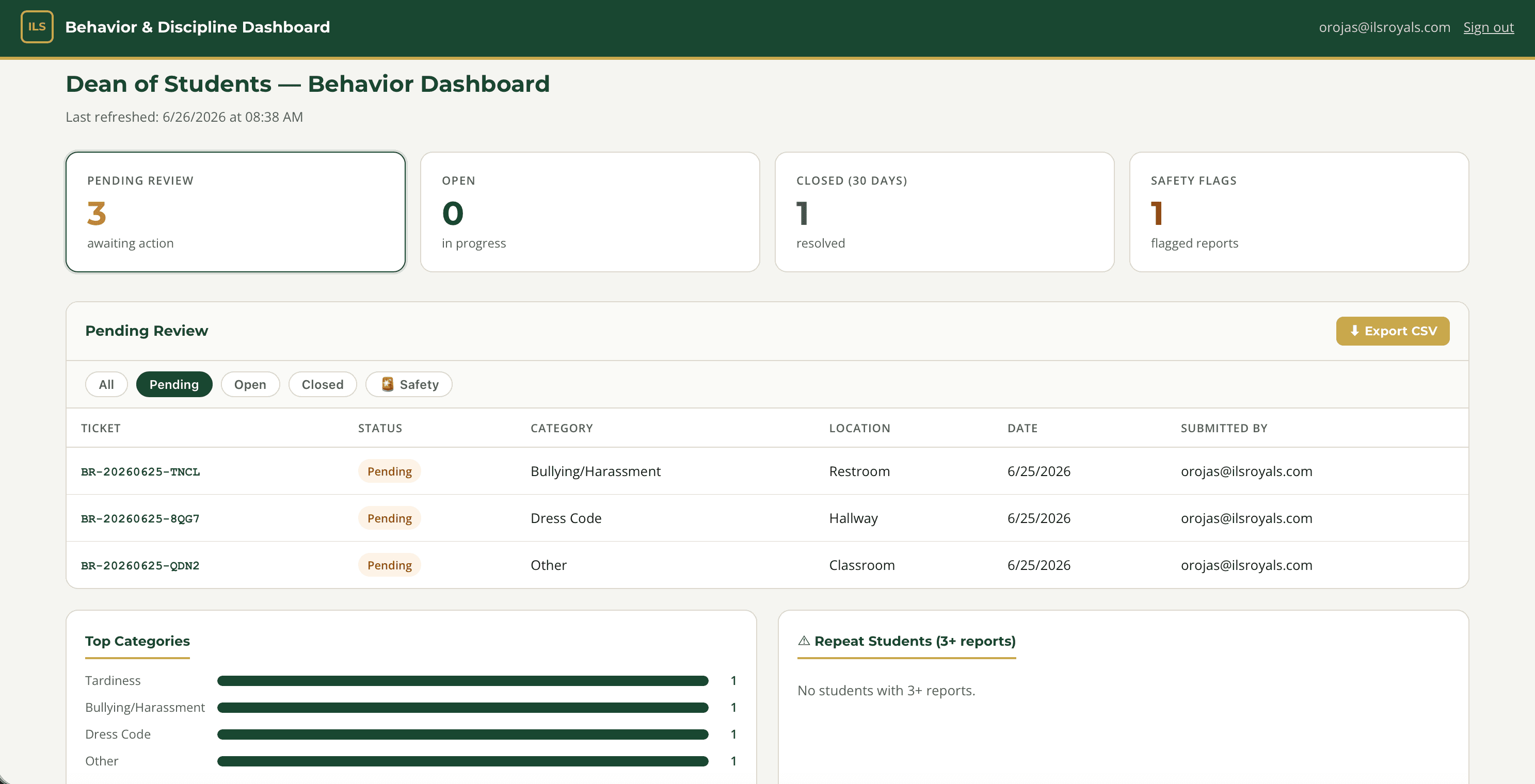 Student Behavior & Discipline Platform