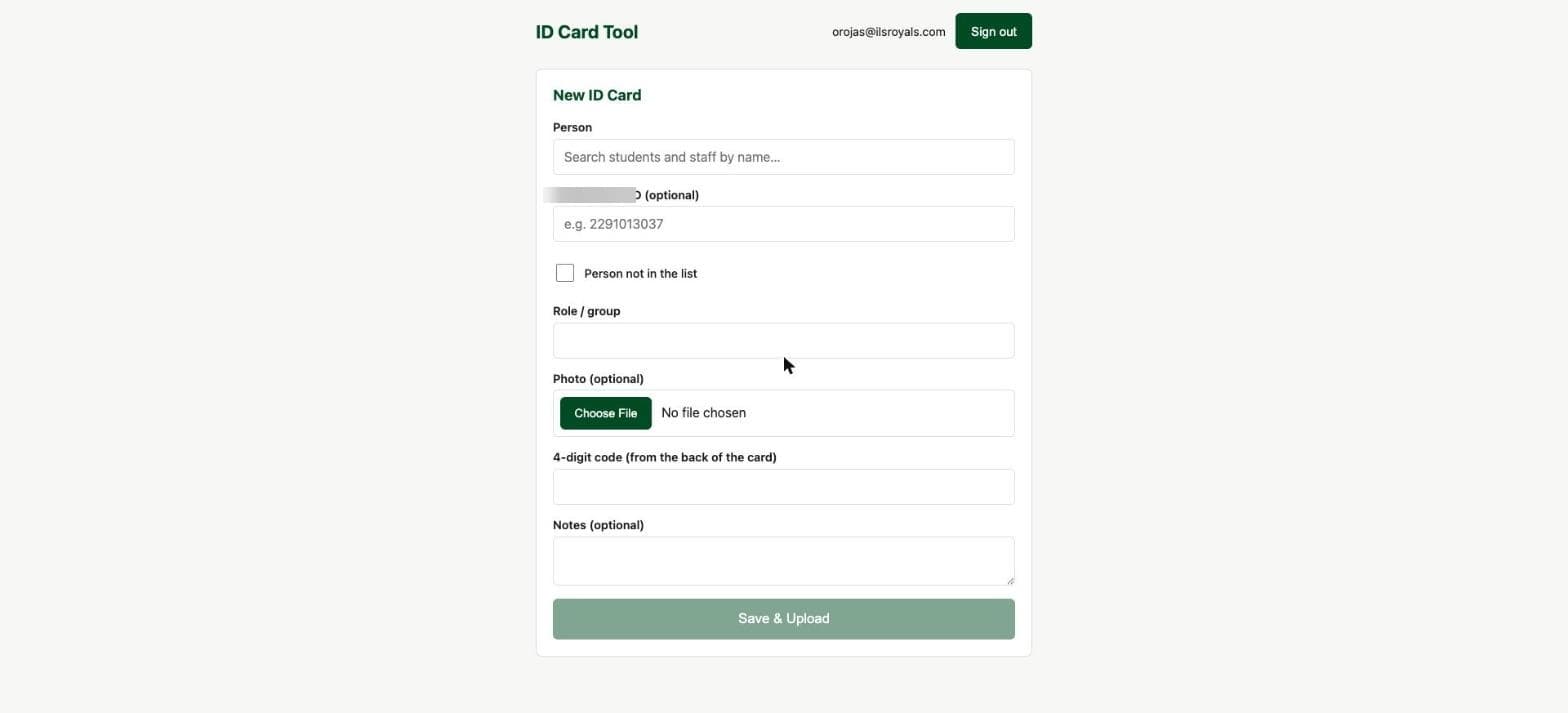 ID Card Management Tool