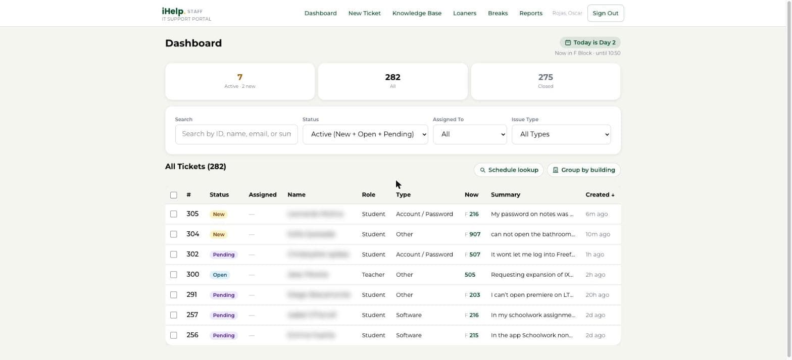 IT Helpdesk Ticketing: screenshot 2